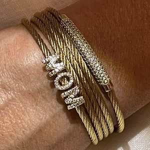 Pavé Mom Bangle Bracelet